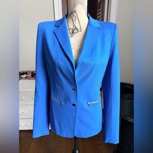 ARTHUR MENDONCA Electric Blue Suit Blazer Jacket Women’s Size 6 Made In Canada